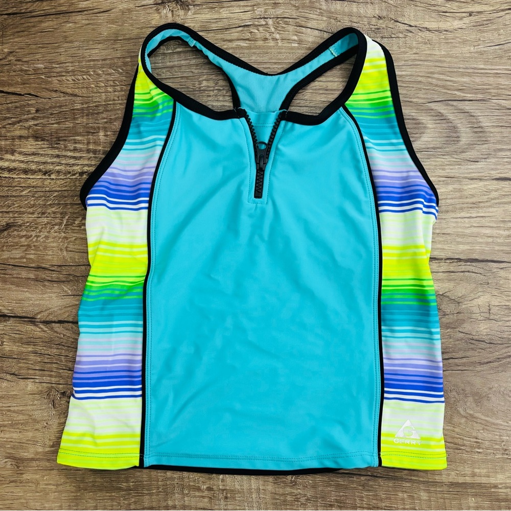 Girls Gerry Multicolored Racerback Tankini Swim Top Youth Size 16